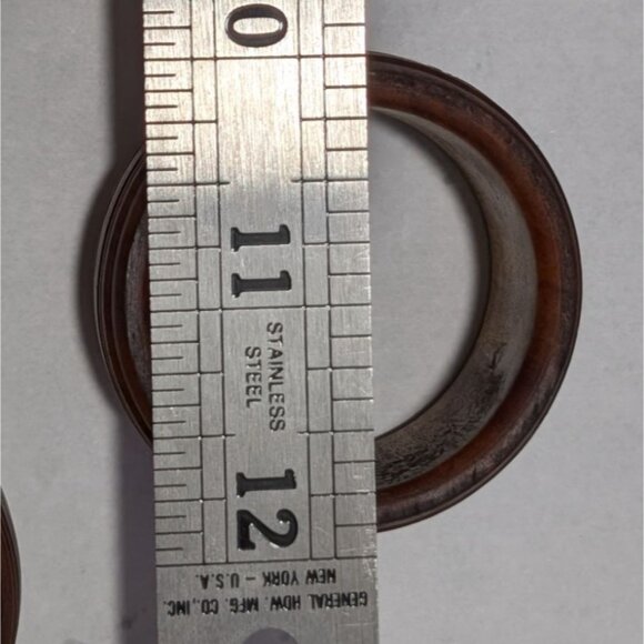 Set 6 Vintage Wooden Napkin Rings Grooved France Holiday Party - Picture 16 of 16